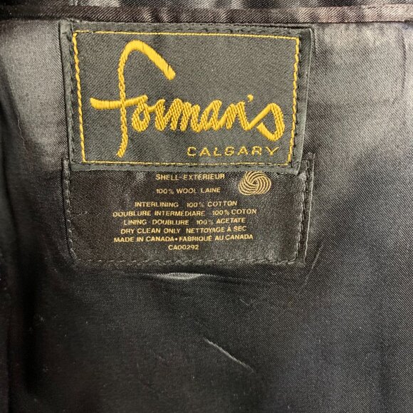 Vintage 90s Union Label Charcoal Herringbone Wool Tweed Overcoat Long Pea Coat - Picture 10 of 16